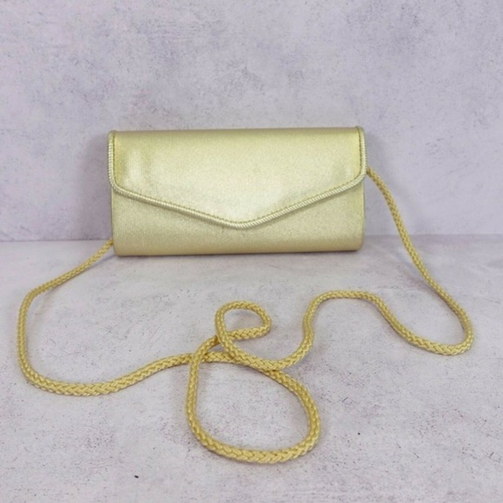Gold Purse Clutch Bag Womens Small Shiny‎ Envelope Flap Crossbody Sling Evening